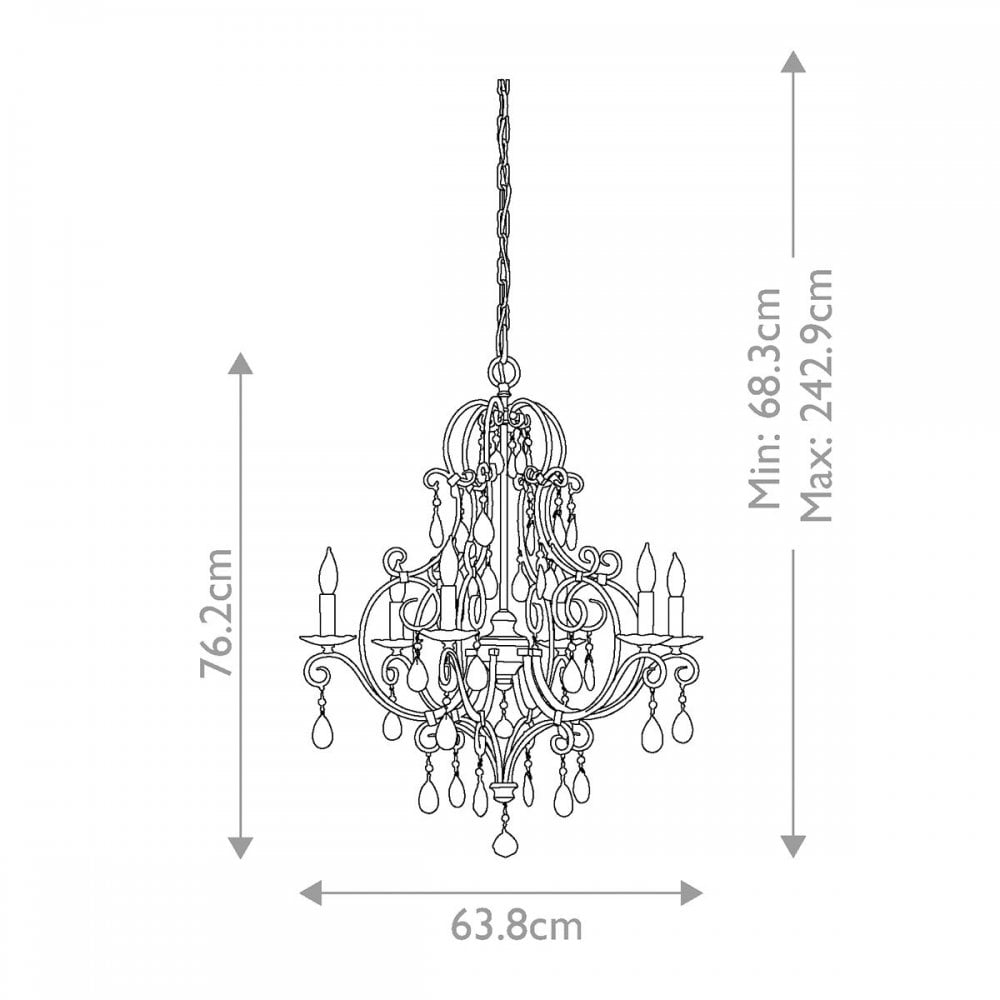 Feiss FE-CHATEAU6 Chateau 6 Light Chandelier Mocha Bronze