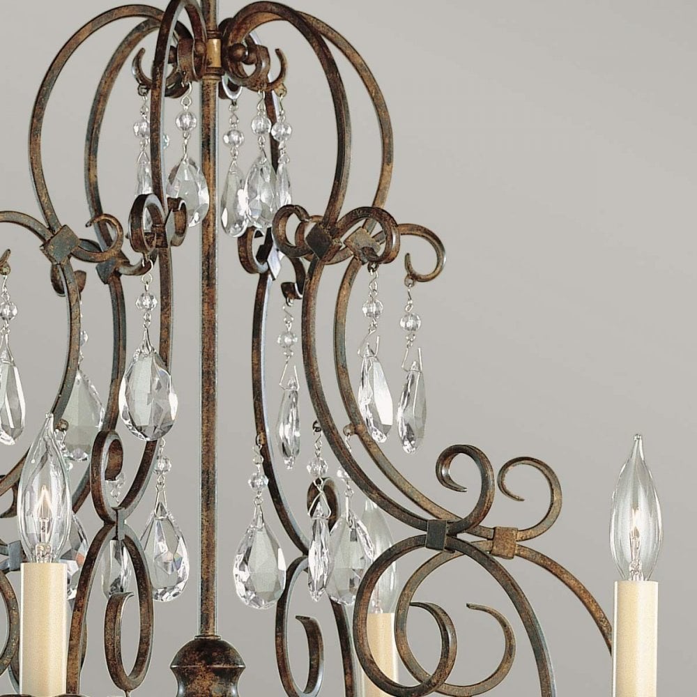 Feiss FE-CHATEAU6 Chateau 6 Light Chandelier Mocha Bronze