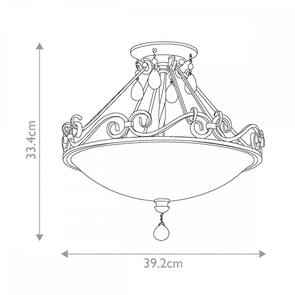 Feiss FE-CHATEAU-SF Chateau 2 Light Semi-Flush Light Mocha Bronze