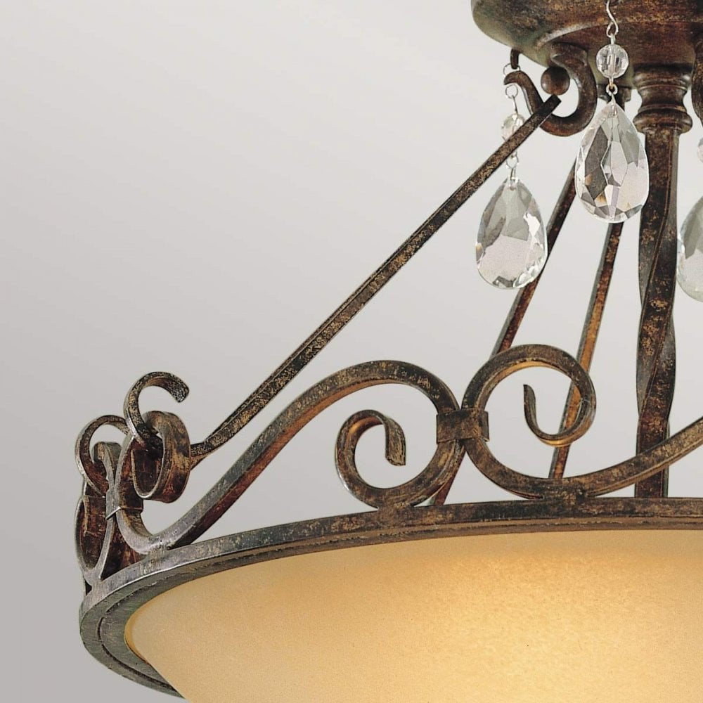 Feiss FE-CHATEAU-SF Chateau 2 Light Semi-Flush Light Mocha Bronze