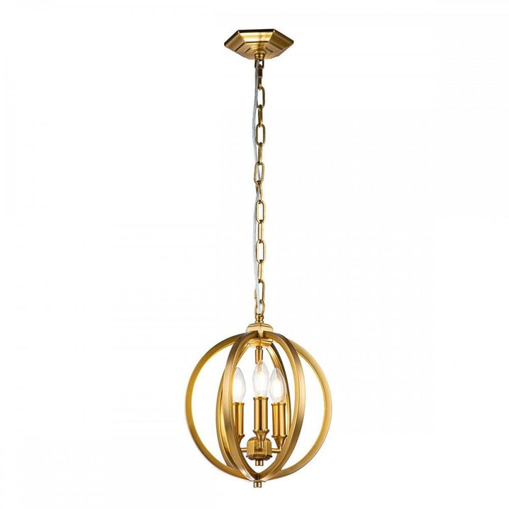 Feiss FE-CORINNE-3P-S-BB Corinne 3 Light Small Pendant Burnished Brass