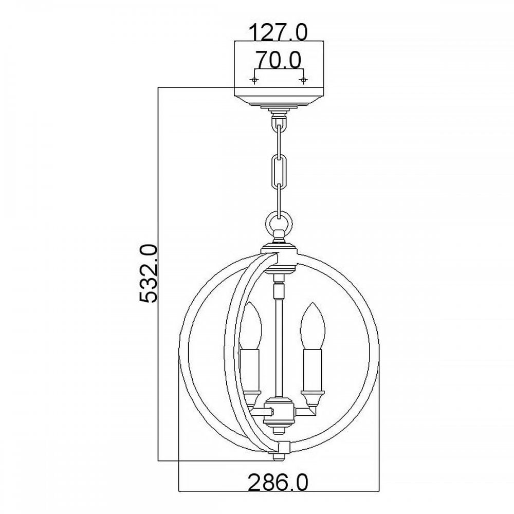 Feiss FE-CORINNE-3P-S-BB Corinne 3 Light Small Pendant Burnished Brass
