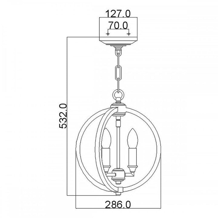 Feiss FE-CORINNE-3P-S-BB Corinne 3 Light Small Pendant Burnished Brass