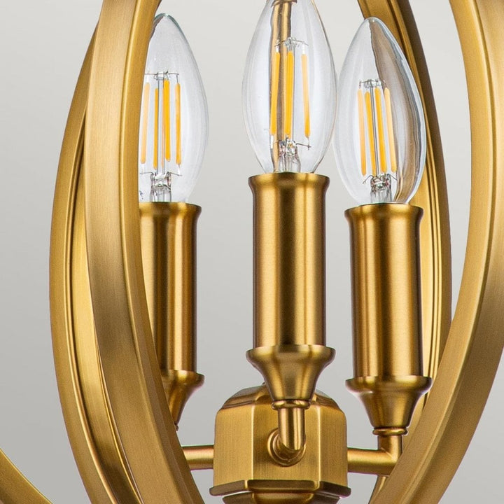 Feiss FE-CORINNE-3P-S-BB Corinne 3 Light Small Pendant Burnished Brass
