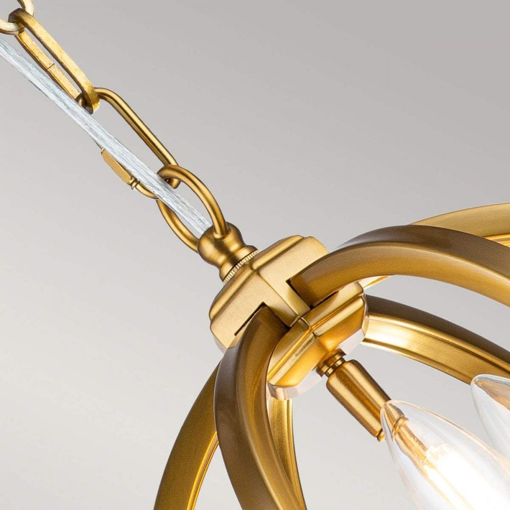 Feiss FE-CORINNE-3P-S-BB Corinne 3 Light Small Pendant Burnished Brass
