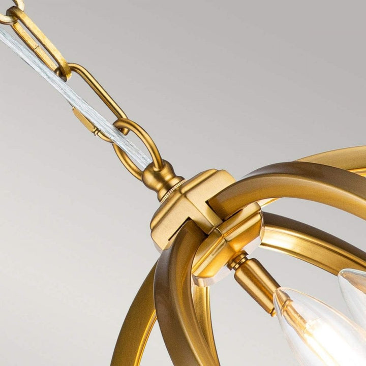 Feiss FE-CORINNE-3P-S-BB Corinne 3 Light Small Pendant Burnished Brass