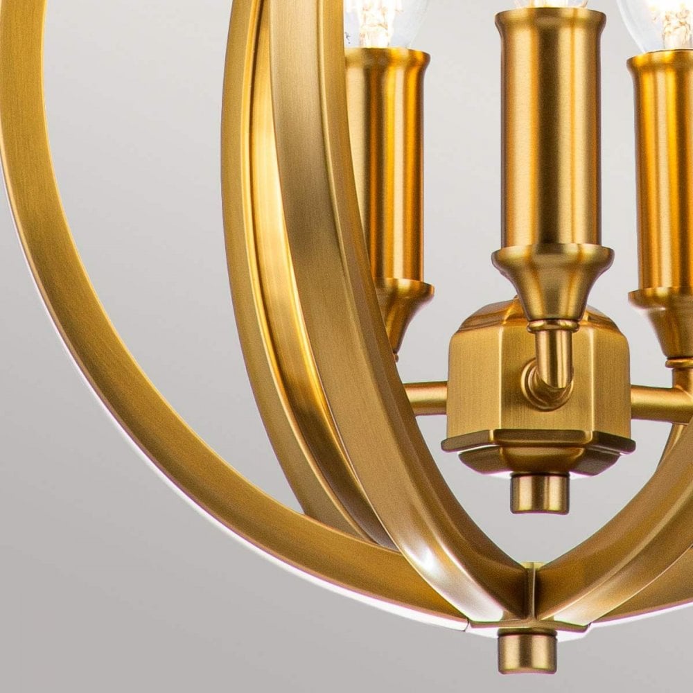 Feiss FE-CORINNE-3P-S-BB Corinne 3 Light Small Pendant Burnished Brass