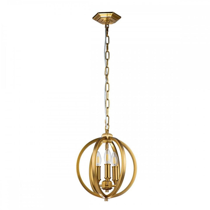 Feiss FE-CORINNE-3P-S-BB Corinne 3 Light Small Pendant Burnished Brass