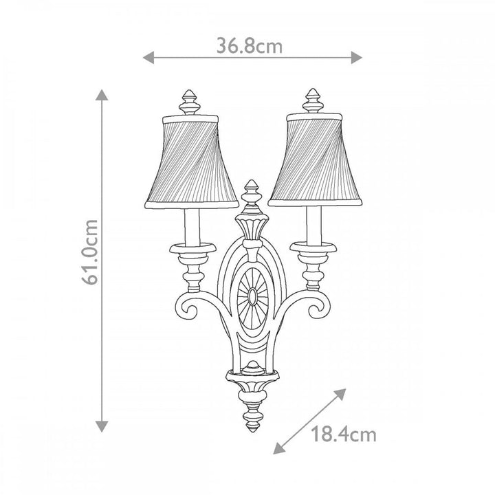 Feiss FE-DRAWING-ROOM2 Drawing Room 2 Light Wall Light Walnut