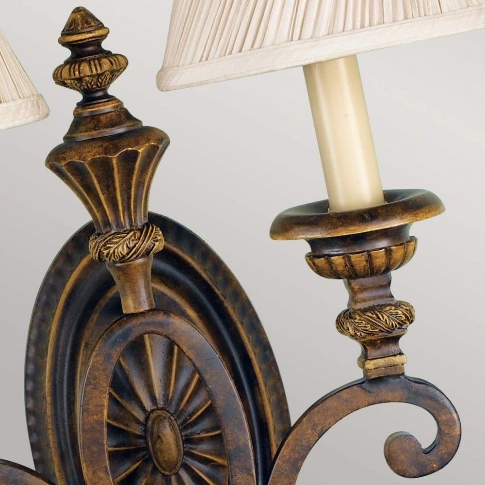 Feiss FE-DRAWING-ROOM2 Drawing Room 2 Light Wall Light Walnut