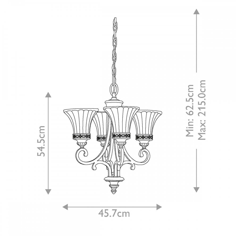 Feiss FE-DRAWING-ROOM4 Drawing Room 4 Light Chandelier Walnut