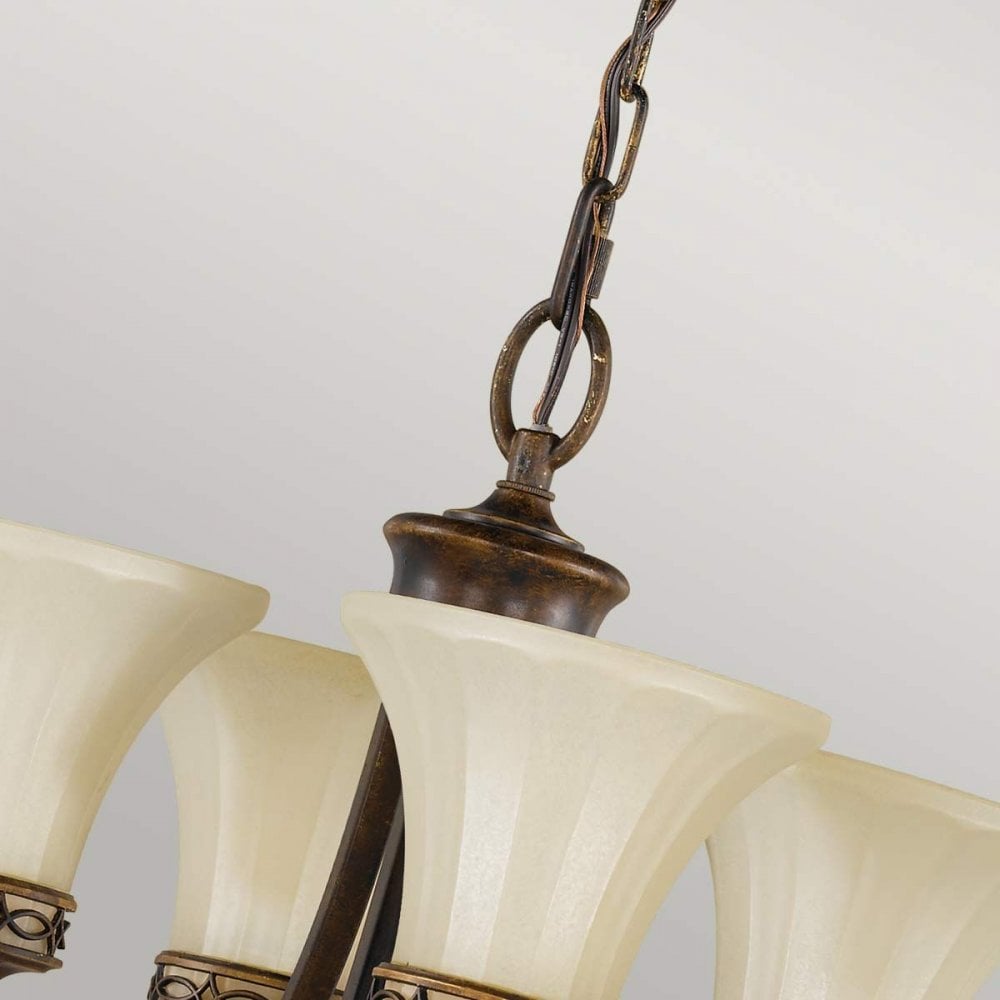 Feiss FE-DRAWING-ROOM4 Drawing Room 4 Light Chandelier Walnut