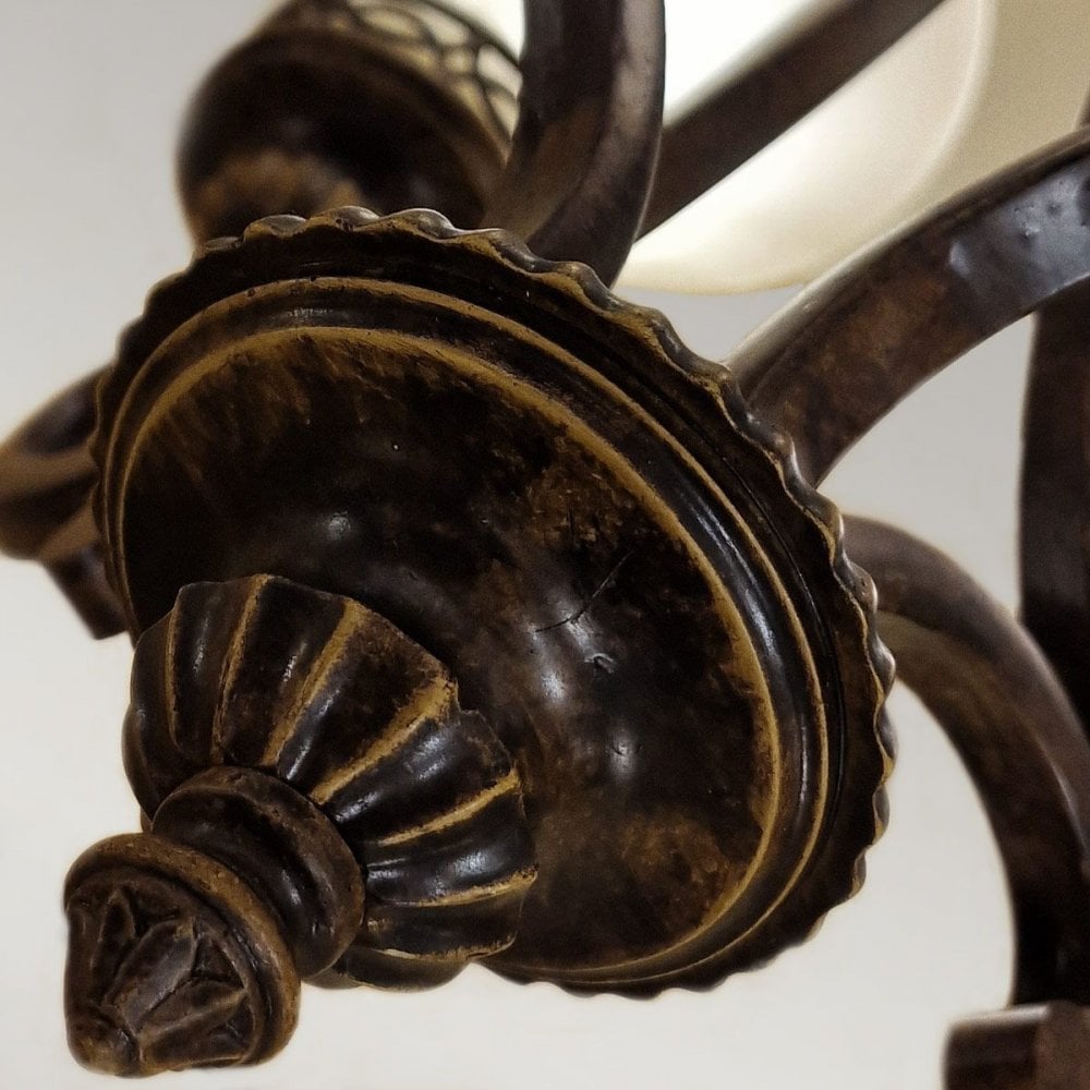 Feiss FE-DRAWING-ROOM4 Drawing Room 4 Light Chandelier Walnut