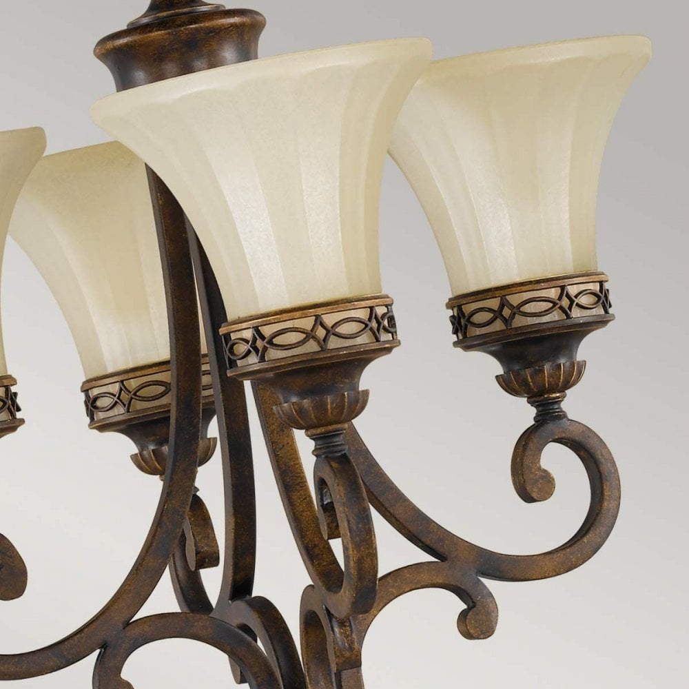 Feiss FE-DRAWING-ROOM4 Drawing Room 4 Light Chandelier Walnut