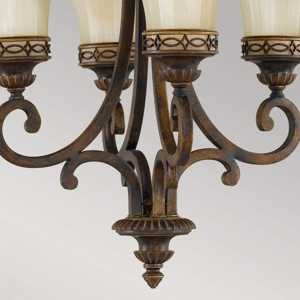 Feiss FE-DRAWING-ROOM4 Drawing Room 4 Light Chandelier Walnut