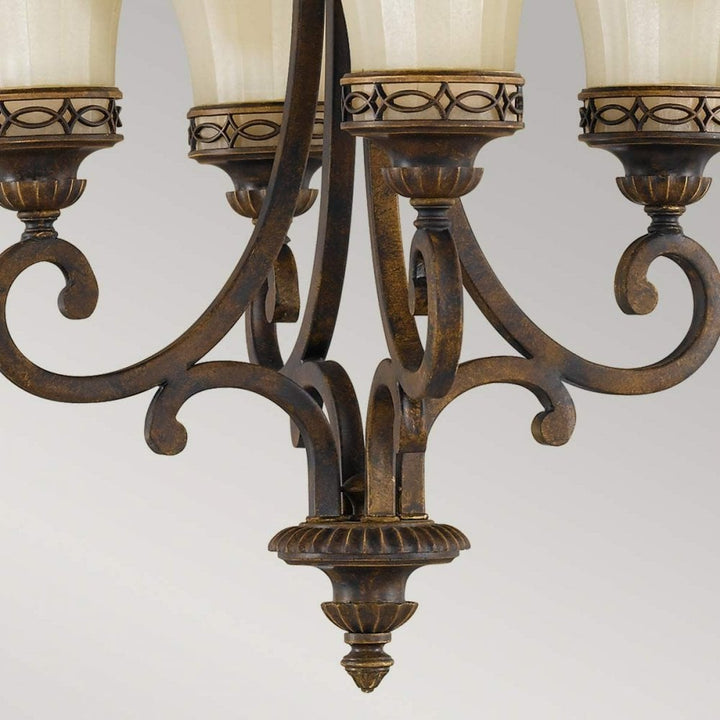 Feiss FE-DRAWING-ROOM4 Drawing Room 4 Light Chandelier Walnut