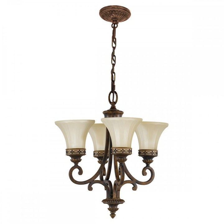 Feiss FE-DRAWING-ROOM4 Drawing Room 4 Light Chandelier Walnut