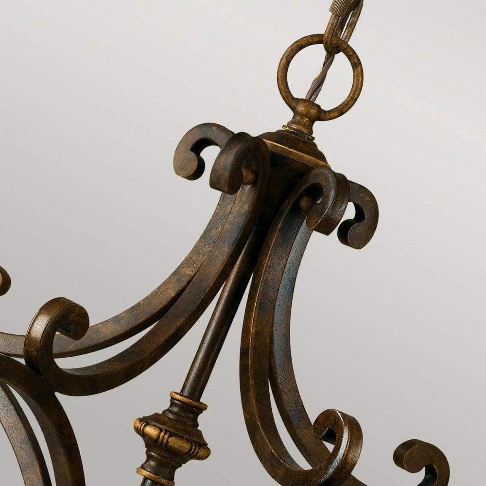 Feiss FE-DRAWING-ROOM5 Drawing Room 5 Light Chandelier Walnut