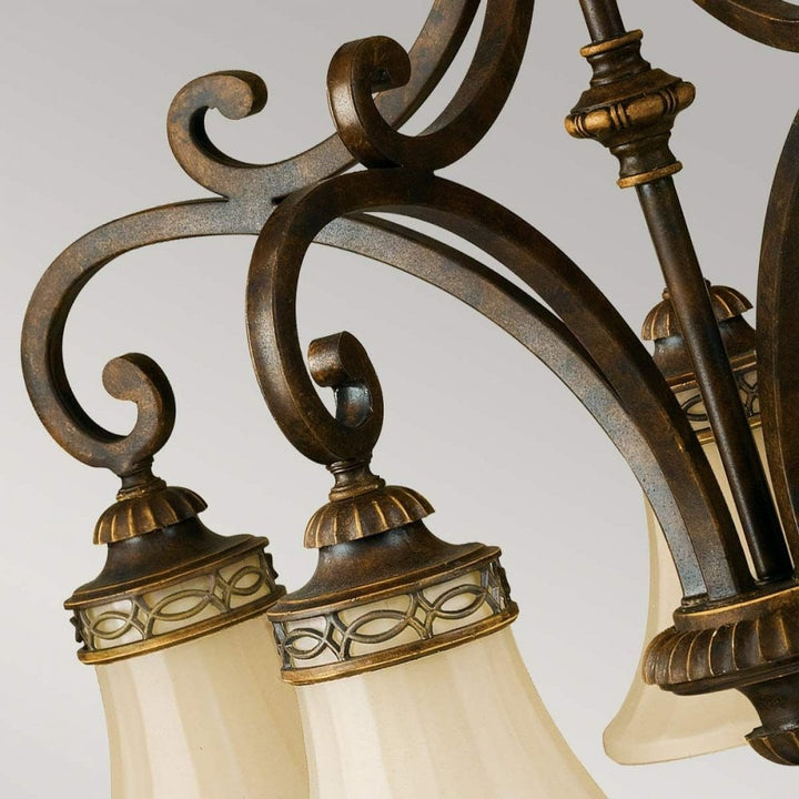 Feiss FE-DRAWING-ROOM5 Drawing Room 5 Light Chandelier Walnut