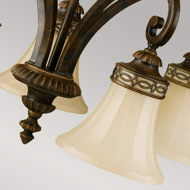 Feiss FE-DRAWING-ROOM5 Drawing Room 5 Light Chandelier Walnut