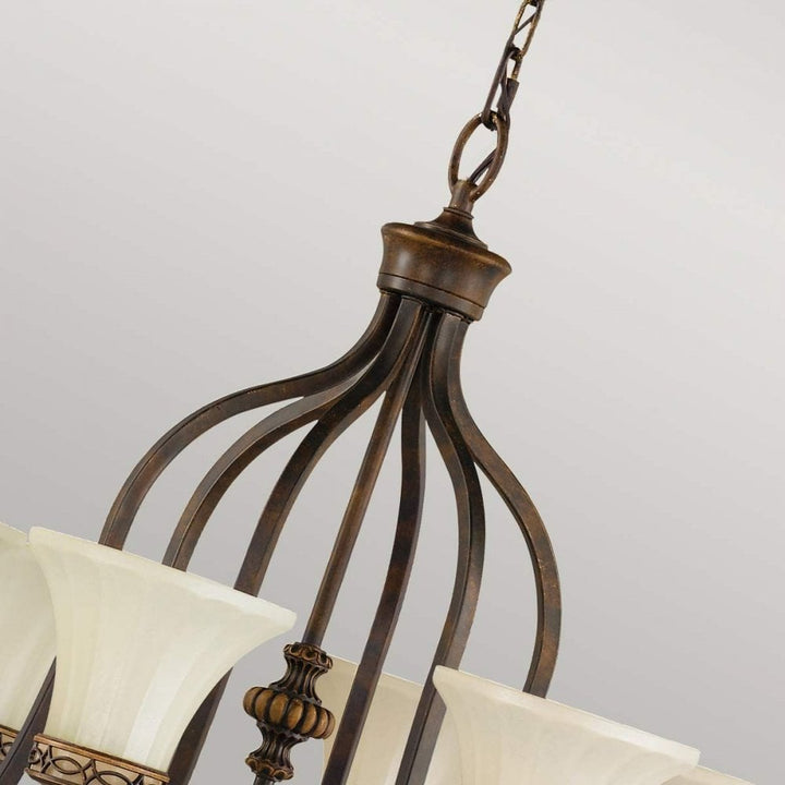 Feiss FE-DRAWING-ROOM6 Drawing Room 6 Light Chandelier Walnut