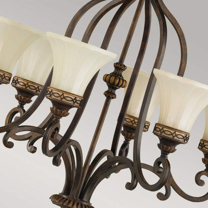 Feiss FE-DRAWING-ROOM6 Drawing Room 6 Light Chandelier Walnut