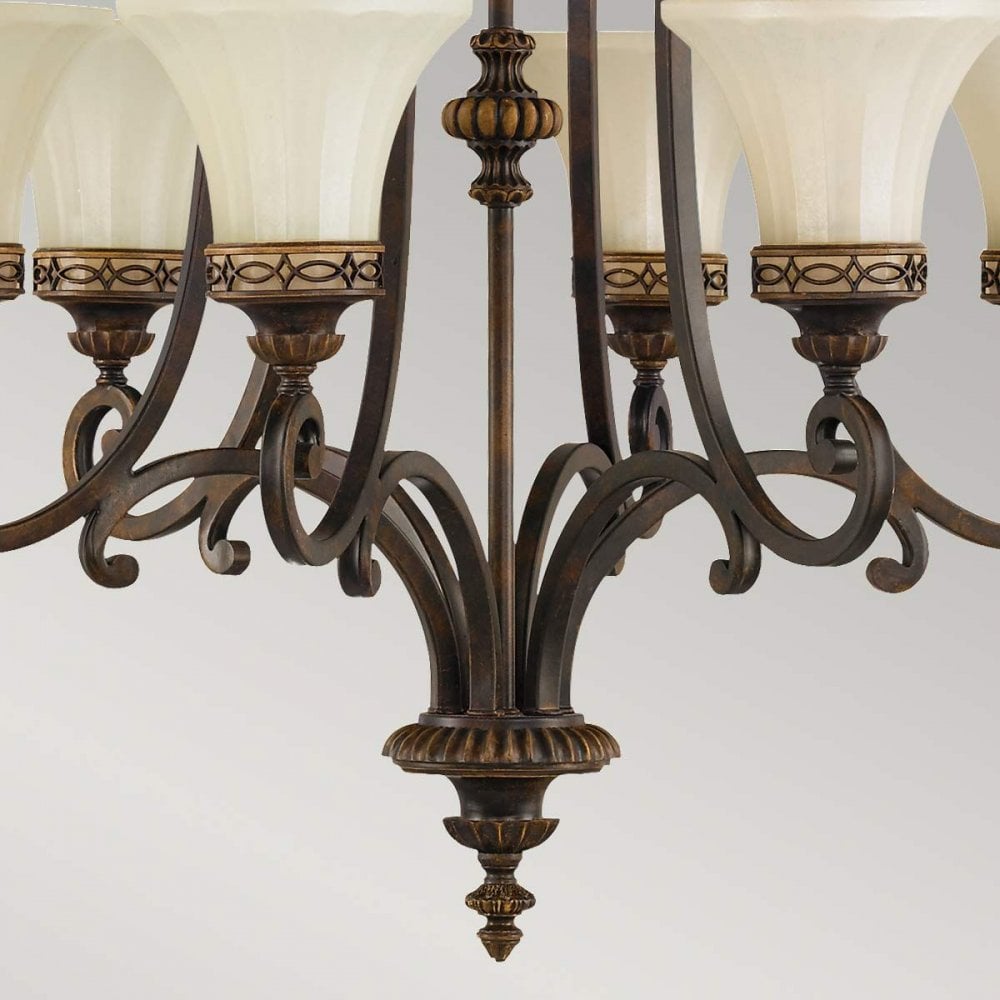 Feiss FE-DRAWING-ROOM6 Drawing Room 6 Light Chandelier Walnut