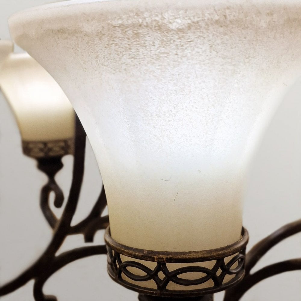 Feiss FE-DRAWING-ROOM6 Drawing Room 6 Light Chandelier Walnut