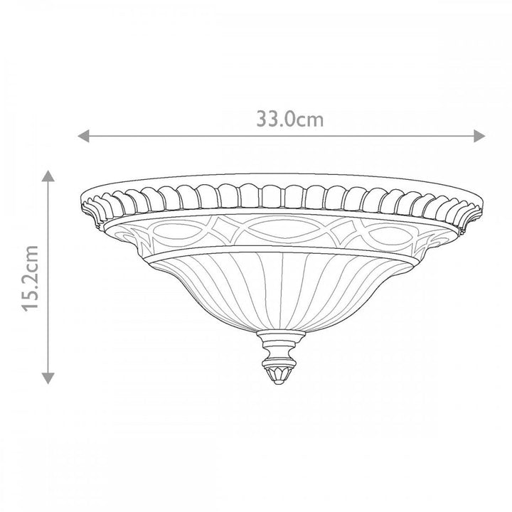 Feiss FE-DRAWING-ROOM-FA Drawing Room 2 Light Flush Walnut