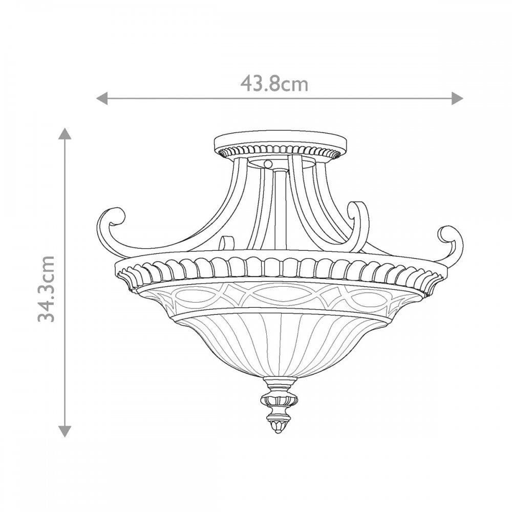 Feiss FE-DRAWING-ROOM-SFA Drawing Room 2 Light Flush Walnut