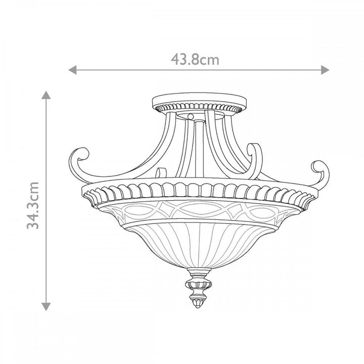 Feiss FE-DRAWING-ROOM-SFA Drawing Room 2 Light Flush Walnut