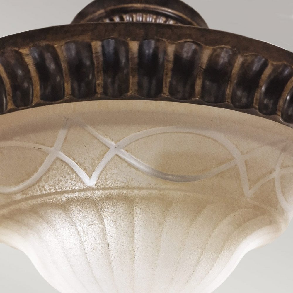 Feiss FE-DRAWING-ROOM-SFA Drawing Room 2 Light Flush Walnut