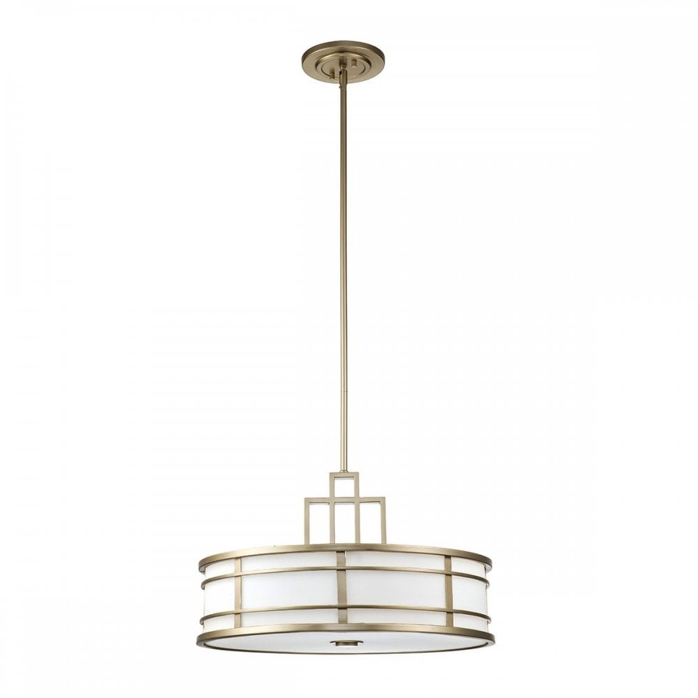 Feiss FE-FUSION-P-L-PNBR Fusion 3lt Large Pendant Painted Natural Brass
