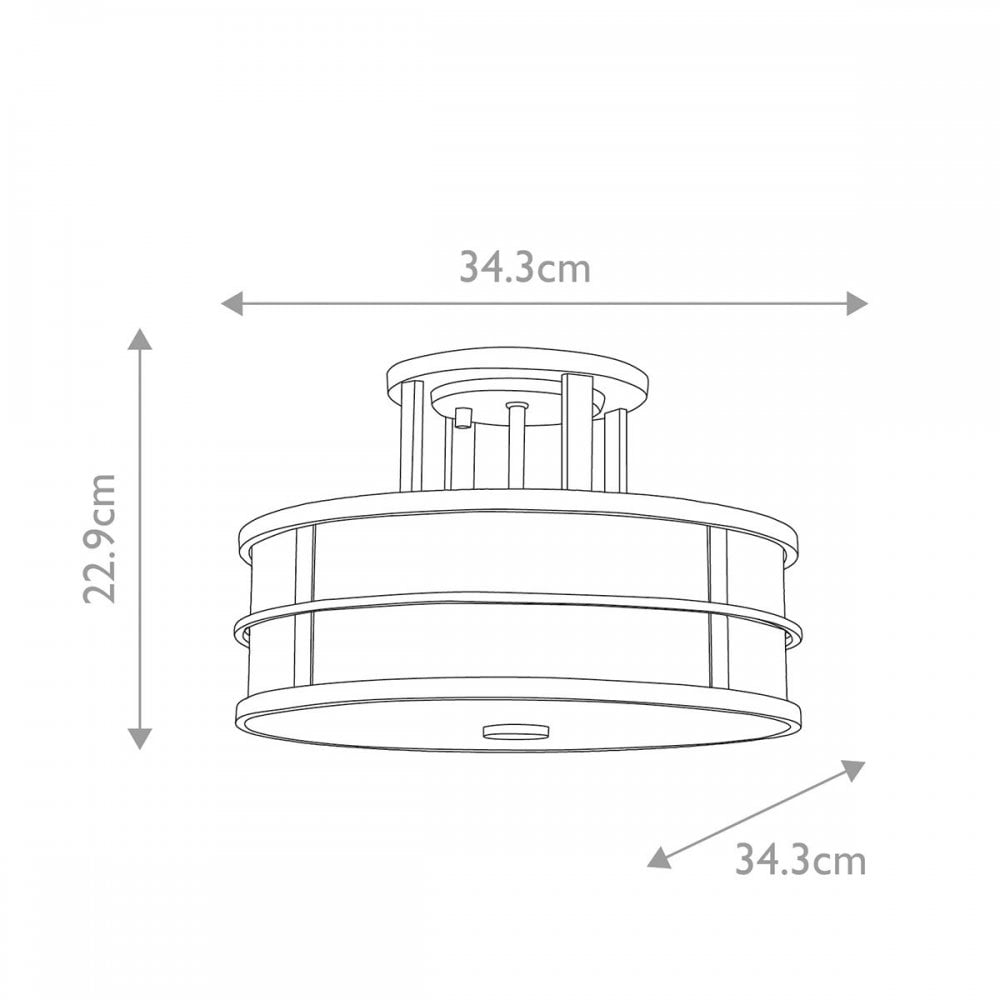Feiss FE-FUSION-SF-PNBR Fusion 3lt Semi-Flush Painted Natural Brass