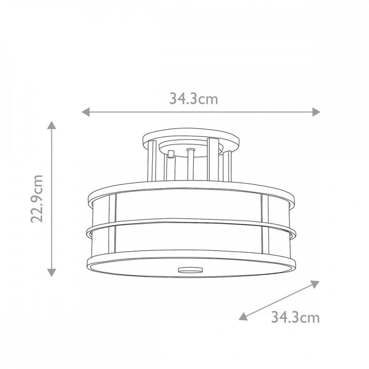 Feiss FE-FUSION-SF-PNBR Fusion 3lt Semi-Flush Painted Natural Brass