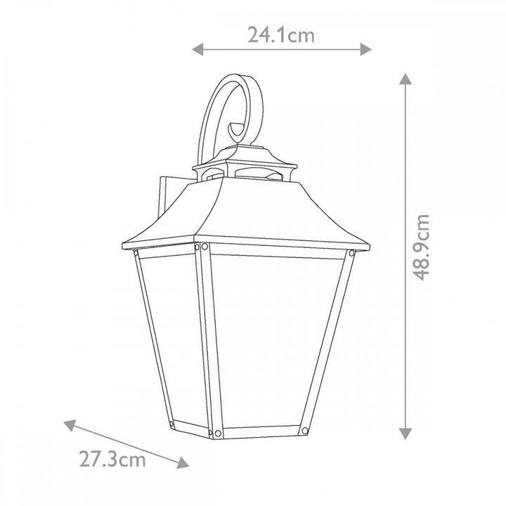 Feiss FE-GALENA2-L-SBL Galena 3 Light Large Wall Lantern Sable