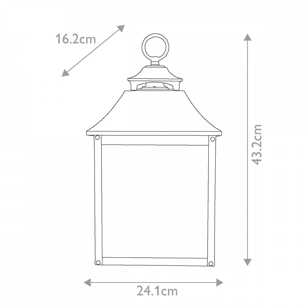 Feiss FE-GALENA7-SBL Galena 2 Light Half Lantern Sable