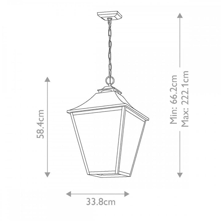 Feiss FE-GALENA8-XL-SBL Galena 4 Light Chain Lantern Sable
