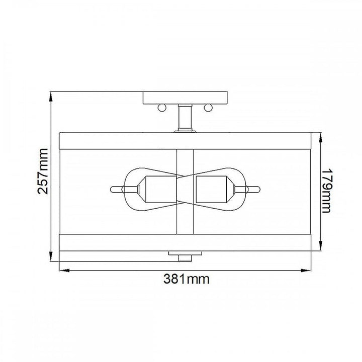 Feiss FE-HARROW-SF Harrow 2 Light Semi-Flush Polished Nickel