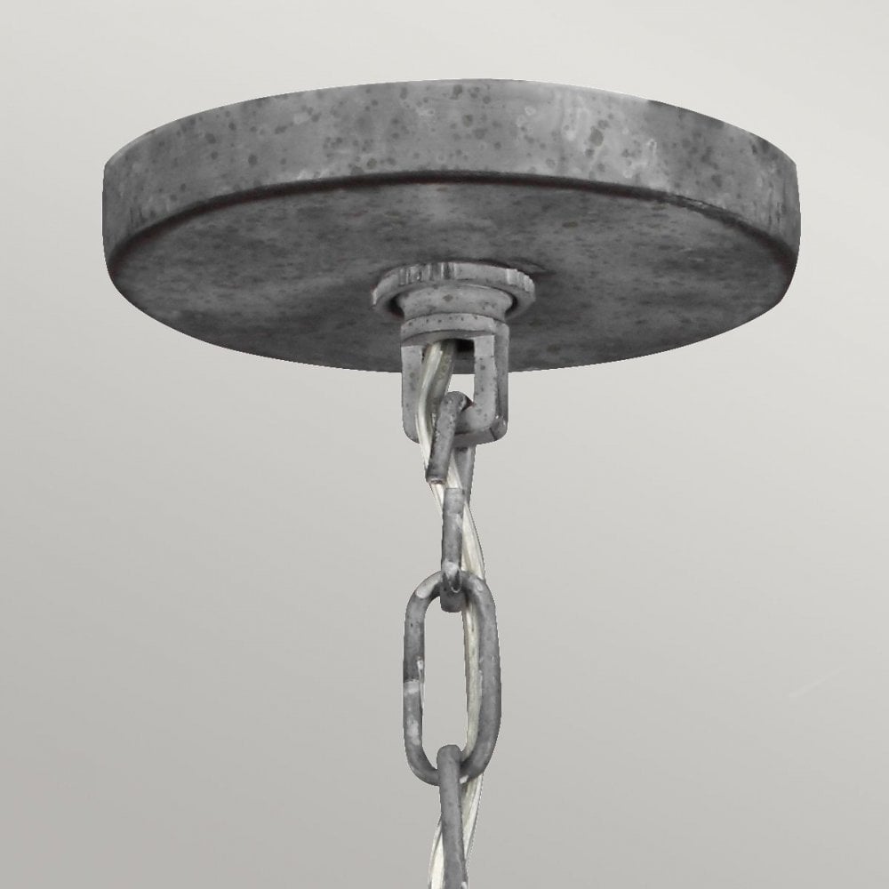 Feiss FE-HAYMARKET-P Haymarket 1 Light Pendant Weathered Galvanized