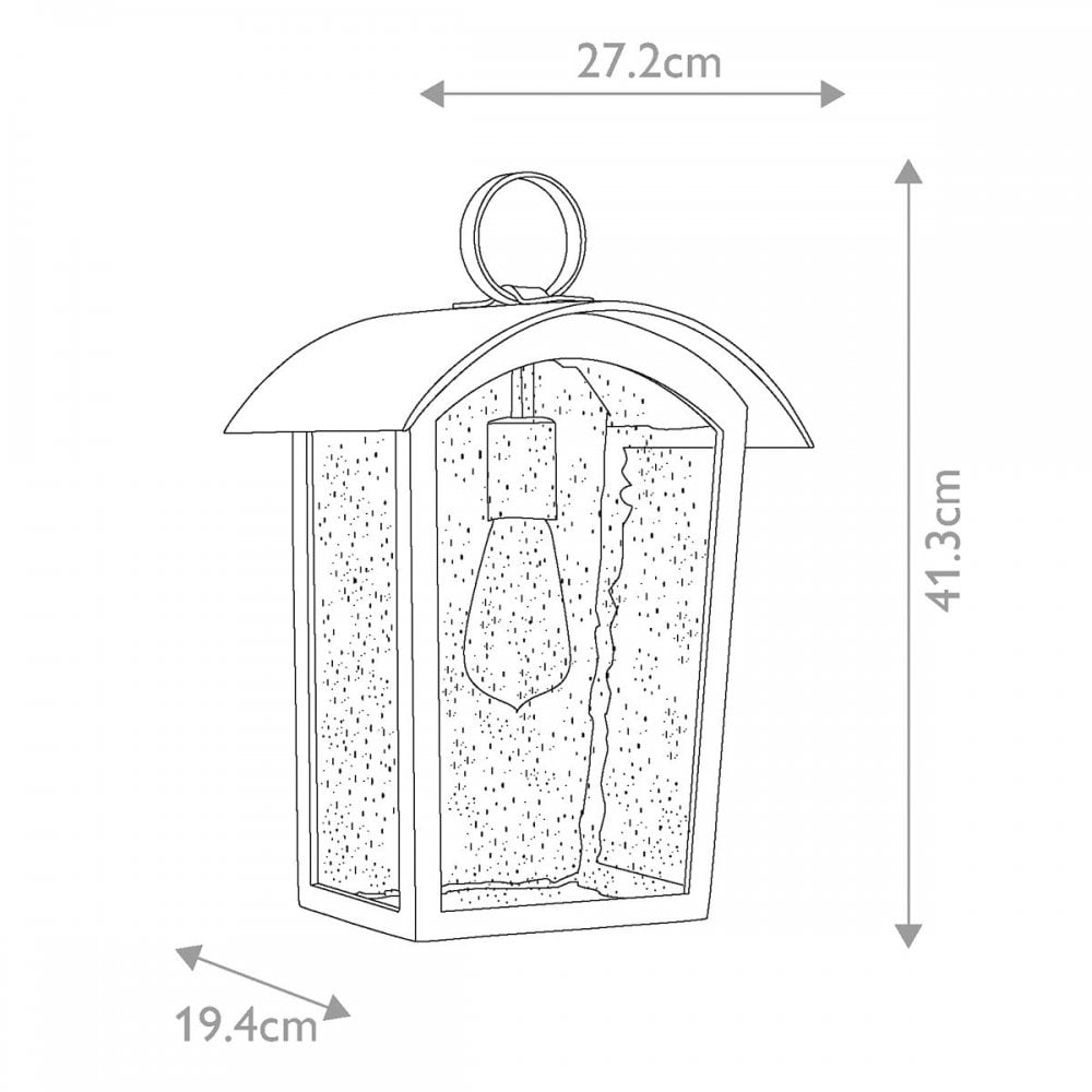 Feiss FE-HODGES-L Hodges Large Wall Lantern Ash Black