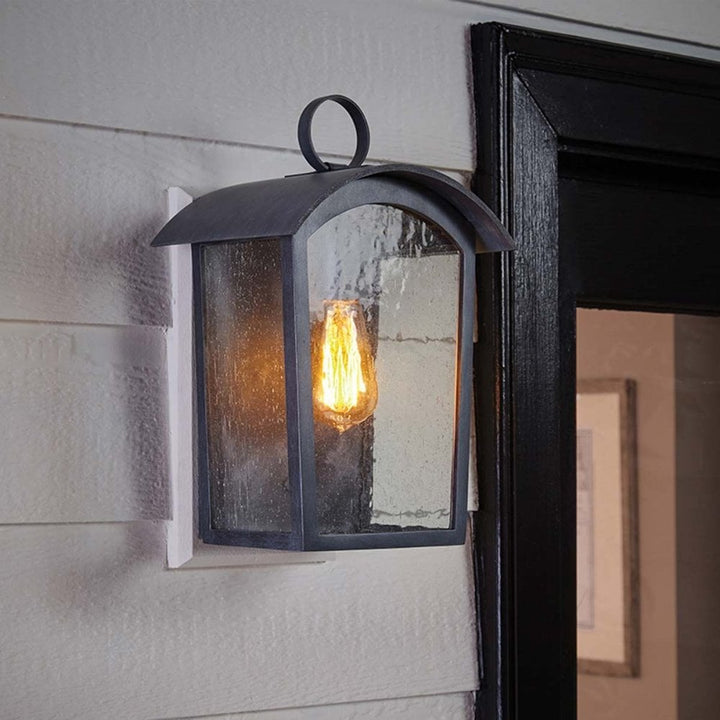 Feiss FE-HODGES-L Hodges Large Wall Lantern Ash Black