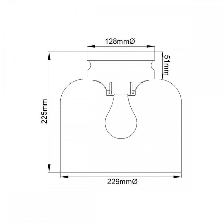 Feiss FE-HOUNSLOW-F-BB Hounslow 1 Light Flush Light Burnished Brass
