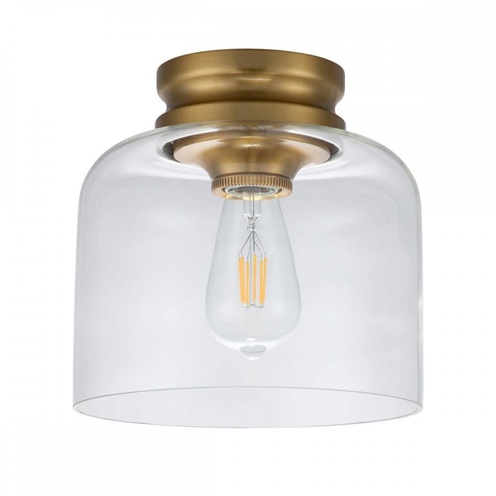 Feiss FE-HOUNSLOW-F-BB Hounslow 1 Light Flush Light Burnished Brass