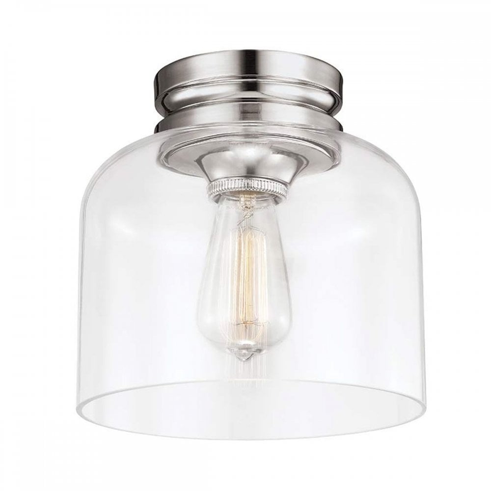 Feiss FE-HOUNSLOW-F-PN Hounslow 1 Light Flush Light Polished Nickel