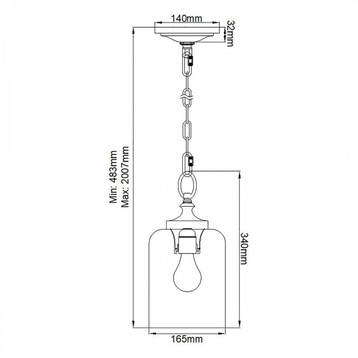Feiss FE-HOUNSLOW-P-BB Hounslow 1 Light Mini Pendant Burnished Brass
