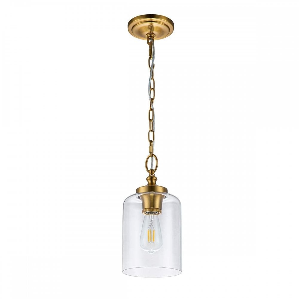 Feiss FE-HOUNSLOW-P-BB Hounslow 1 Light Mini Pendant Burnished Brass