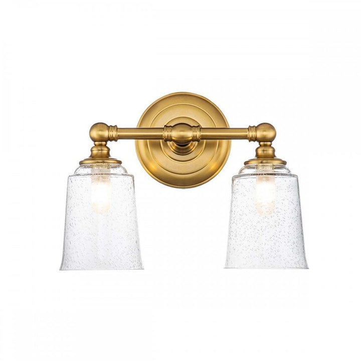 Feiss FE-HUGOLAKE2BATH-BB Huguenot Lake 2 Light Wall Light Burnished Brass