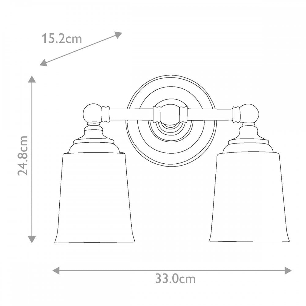 Feiss FE-HUGOLAKE2BATH-BB Huguenot Lake 2 Light Wall Light Burnished Brass