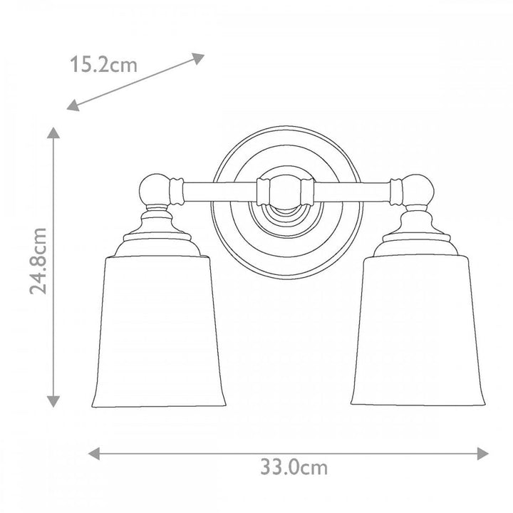 Feiss FE-HUGOLAKE2BATH-BB Huguenot Lake 2 Light Wall Light Burnished Brass